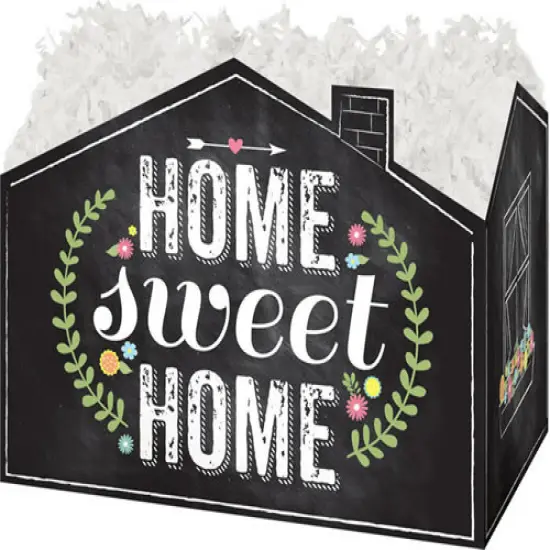 Pack/6: Chalkboard Home Sweet Home Basket Box - 6-3/4 x 4 x 5" {2}