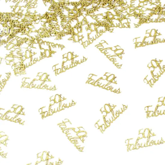 Happy Birthday Party Table Confetti Glitter Gold 50 and Fabulous Table Scatter Decorations for 50 Years Old Birthday/Wedding Anniversary Party Favor Decor Supplies 100PCS {2}