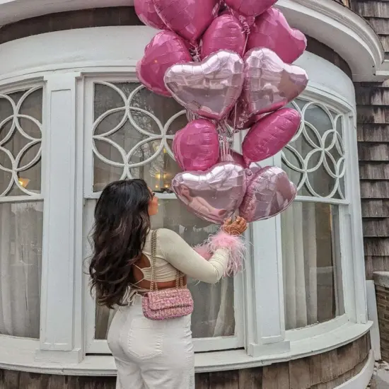 12 Pcs Silver Heart Shape Foil Mylar Balloons 18 Inch Love Balloons for Valentine's Day Birthday Party Decorations Wedding Engagement Romantic Decor {2}