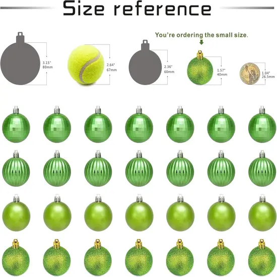 Small Size 28ct shatterproof Christmas Ball {2}