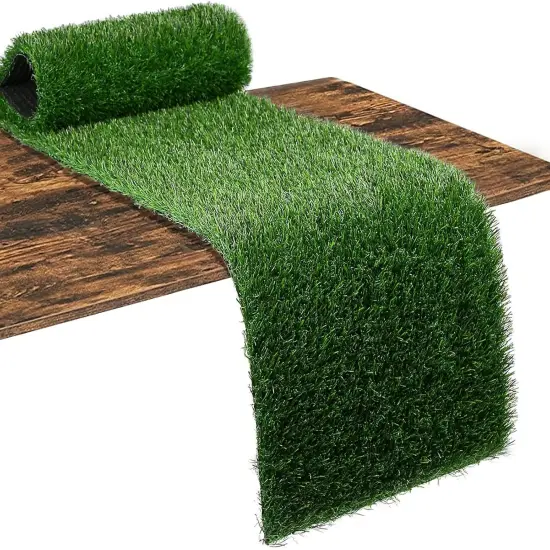 Green Easter Faux Grass Table Runner 12 x 144 Inch, Greenery Artificial Turf Table Centerpiece Decor Spring Theme Golf Birthday Party, Wedding, Baby Shower {1}