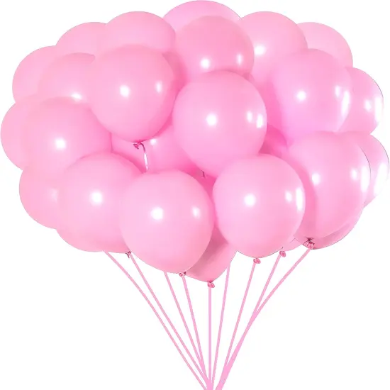 Pink Balloons 12 Inch 100 Pack Light Pastel Pink Latex Party Balloons {1}