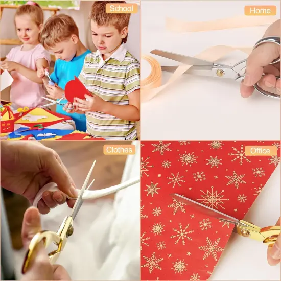 Sewing Scissors, Rkqoa Gold Dressmaker's Fabric Scissors, 8" Stainless Steel Shears, Sharp Knife Edge Fabric Heavy Duty Tailor Scissors for Cutting Leather Cloth, Right/Left Handed {5}