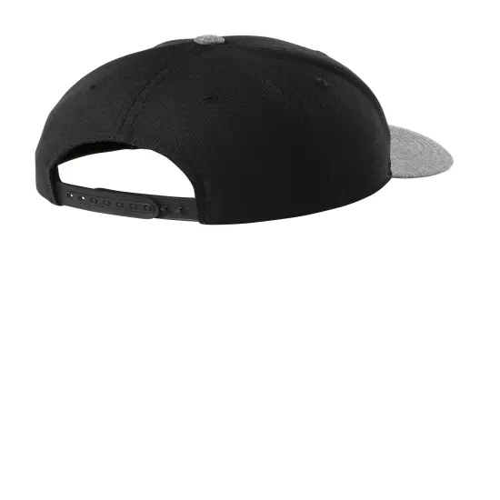 Sport-Tek&reg; Curve Bill Snapback Cap Black/Grey Hth {2}