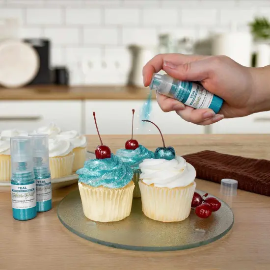 Bakell - Teal Tinker Dust Edible Glitter (4g, 1x Spray Pump) for Food, Desserts, and Beverages! {4}