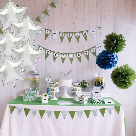 30 Pcs 18" Silver Star Balloons Foil Balloons Mylar Balloons for Birthday Party,Wedding,Valentine's Day, engagement party，Christmas,Baby Shower Backdrops Decorations {3}