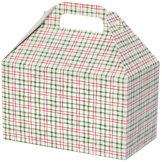 Pack/6: Red & Green Plaid Gable Box - 8-1/2 x 5 x 5-1/2" {1}