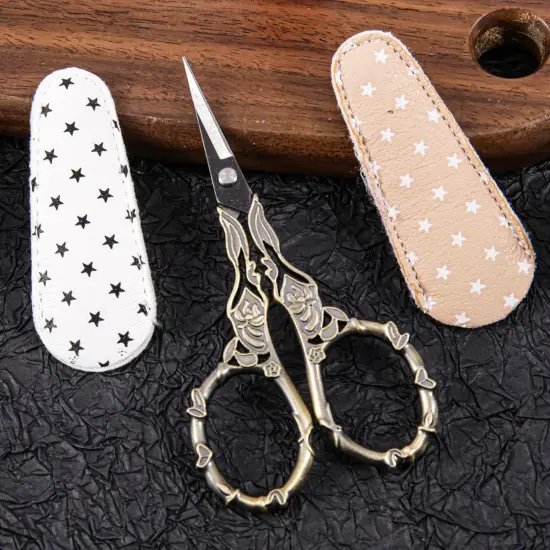 Small Craft Scissors with Cover, Comfortable Handles With Beautiful Butterfly Decos and Sharp Tips, Tools for Crochet, Embroidery,Sewing {4}