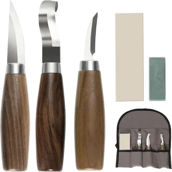Wood Carving Tools Set - Wood Carving Knife Kit for Beginners, Adults, and Kids, Includes 3 Whittling Knives for DIY Woodworking and Carving Enthusiasts {1}
