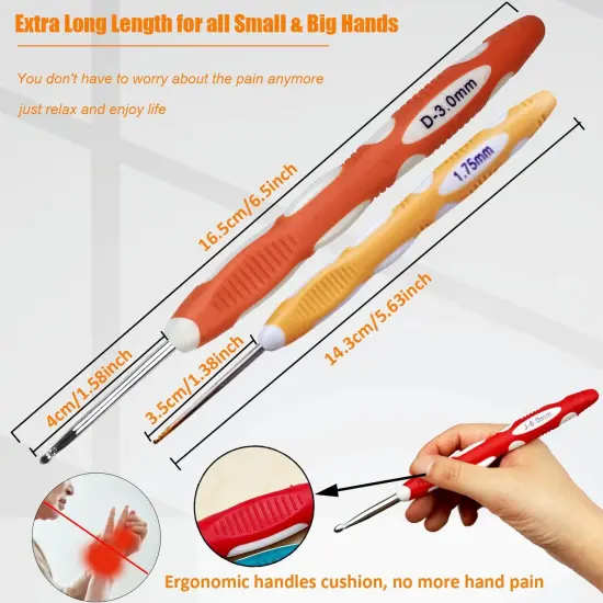 Mdoker 18 Sizes Ergonomic Crochet {4}