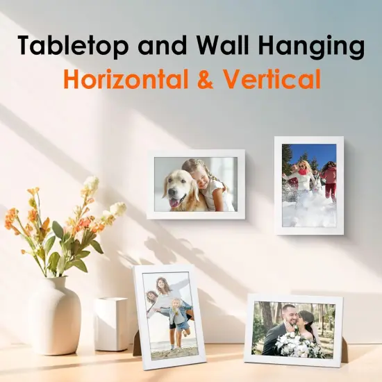 4x6 Picture Frame Bulk-4 Pack, Photo Frame 4x6 with HD Plexiglass, White Picture Frames Collage Wall Decor, Wall & Tabletop Picture Frames {4}
