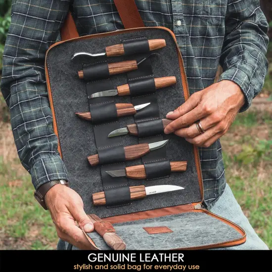 Deluxe Wood Carving Kit S50X - Wood Carving Tools Wood Carving Set - Spoon Wood Carving Knives Tools Set - Whittling Kit Knife Woodworking Kit for Beginner and Profi (Brown) {2}