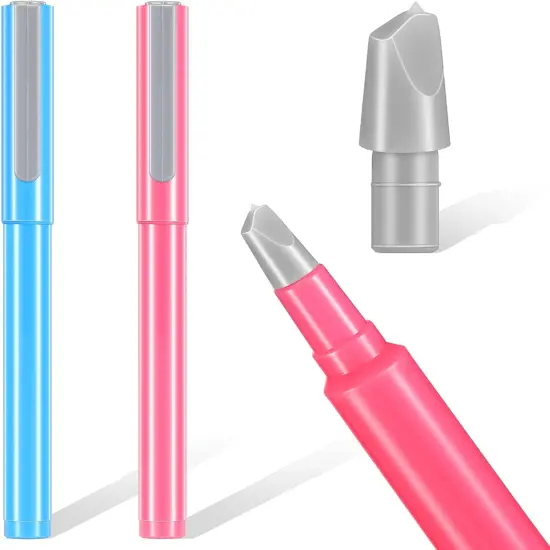 2 Pcs DIY Diamond Painting Tools Parchment Paper Cutter Precision Craft Ceramic Blade Knife Pen for Cutting Paper Art with Replaceable Blade, Pink, Blue {1}
