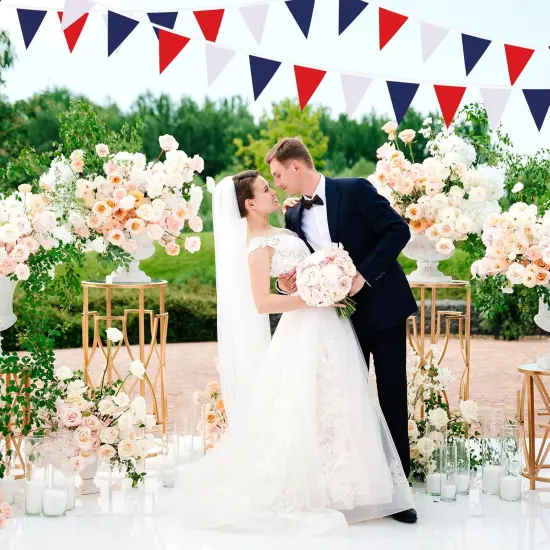 Red White and Blue Patriotic Pennant Banner Garland, for Fourth of July, USA Independence Day, Memorial Day,Veterans Day,Graduation Decorations {3}