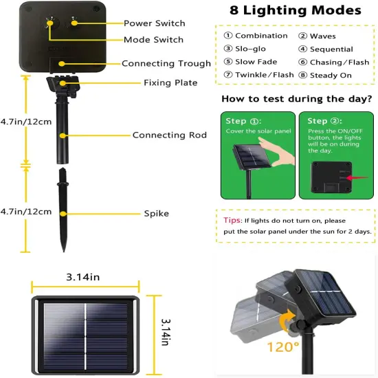 2 Pack 200 LED Solar String Lights (Warm White) {2}