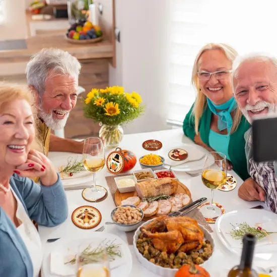 8 Pcs Fall Diamond Art Kits Thanksgiving Diamond Coasters {4}