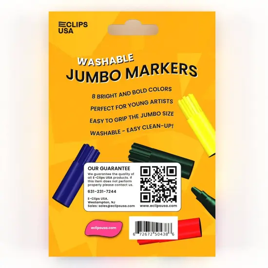 Jumbo Washable Markers Broad Tip &ndash; 8 Count &ndash; 48 Packs {4}