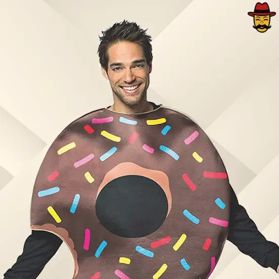 Adult Doughnut with Bite Costume Funny Pastry Tunic Sprinkles Halloween Party Outfit {2}