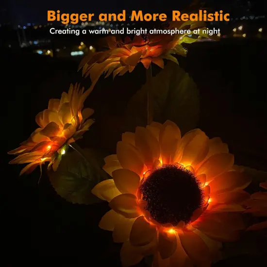 Solar Sunflower Lights - (2 Pack) {4}