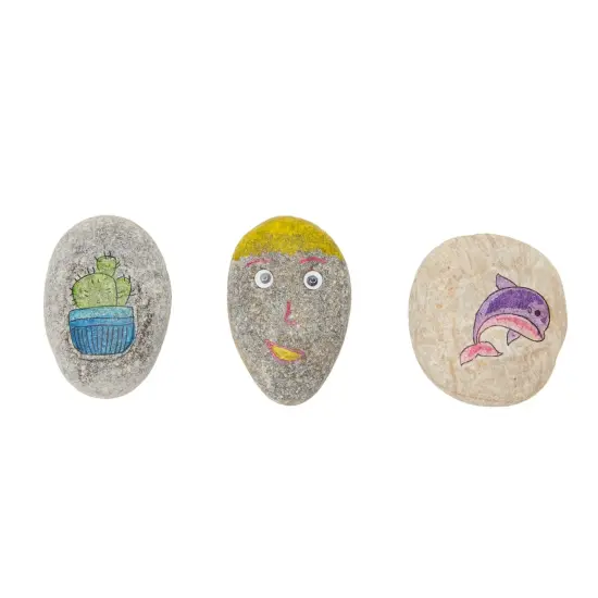 Painting Rocks Set for Kids with Paint, Brushes, Stencils, Googly Eyes (53 Pieces) Multicolor {6}