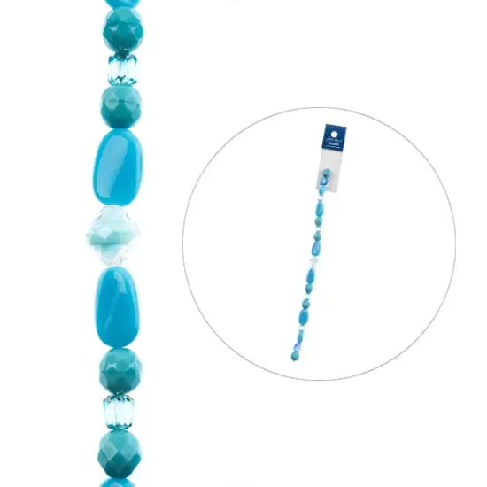 John Bead 7" Assorted Shape Czech Glass Bead Strand Sea {2}