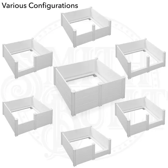 SmithBuilt 48" x 48" x 18" Whelping Box for Dogs and Puppies, Heavy Duty PVC Whelping Pen and Birthing Box with Rails and Adjustable Height Door, White {3}