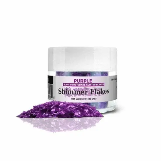Purple Edible Shimmer Flakes 4 Gram Jar {5}