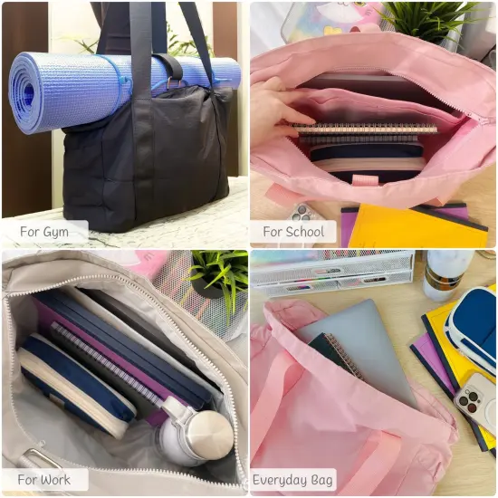 Wrapables Sporty Yoga Tote Bag, Gym, Work, Overnight and Travel Bag, Black {4}