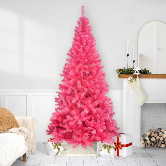 Northlight Artificial Tinsel Christmas Tree - 7' - Pink - Unlit {1}
