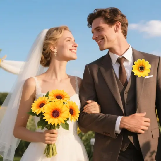 50 Pcs Artificial Sunflowers Heads {3}