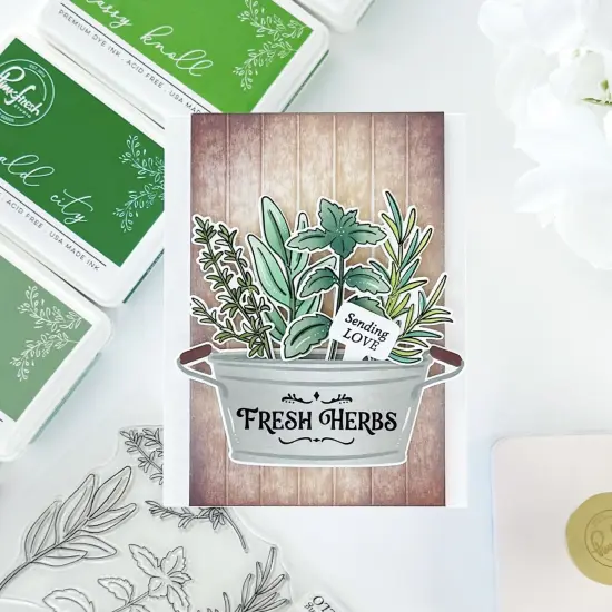 Pinkfresh Studio Clear Stamp Set 4"X6"-Herb Garden {2}