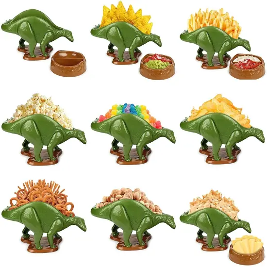 NACHOsaurus Sculpted Dinosaur Snack & Dip Bowl Set {4}