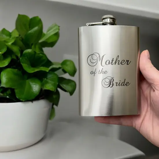 8oz Mother of the Bride Stainless Steel Flask {6}