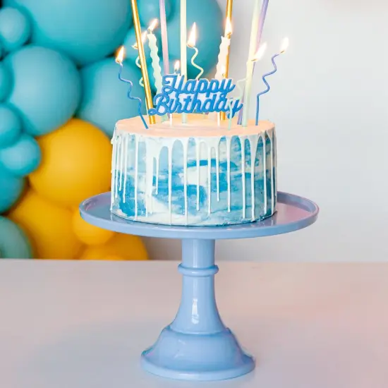 BLUE HAPPY BIRTHDAY CANDLE {2}