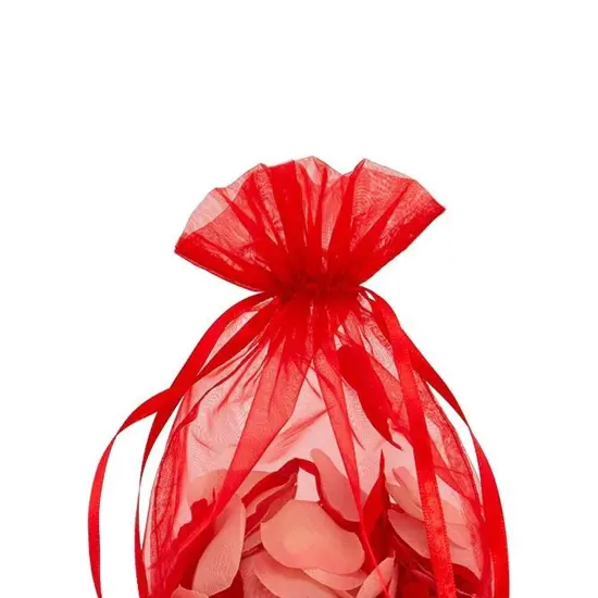 Cardboard Square Bottom Organza Bags 4 '' X 4 '' X 9 1/2 '' for Events Red {5}