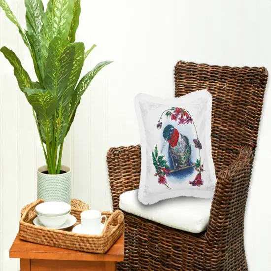Botanical Hummingbird Spring Printed Spring Easter Themed Decorative Accent Throw Pillow {5}