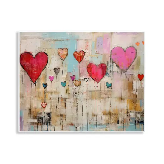 Stupell Industries Modern Floating Hearts Wall Plaque Art Design by LSR Design Studio {1}
