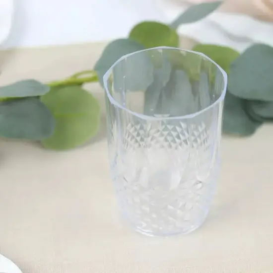 6 Crystal Clear 16 oz Plastic Disposable DRINKING GLASSES Party Events {3}
