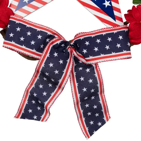 Northlight Americana Star Floral Twig Wreath - 24" Blue {6}