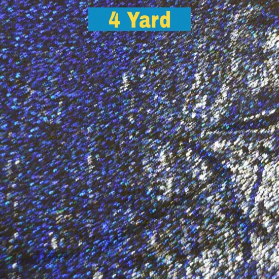 4-Way Stretch Dancewear Fabric 58/60" Wide Pebbles Hologram Spandex Black Royal {1}