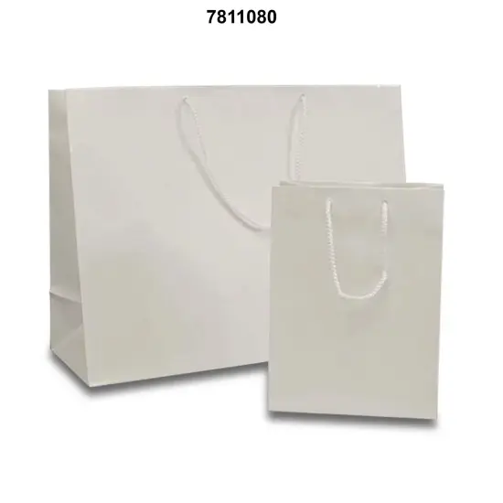 Glossy Paper Euro Totes 12'' x 5 1/2'' x 17'' for Small Gifts White {3}