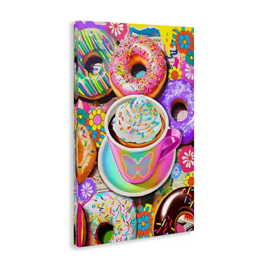 Stupell Industries Pastel Donuts & Coffee Mug Canvas Wall Art Design by Jess Stempel {3}