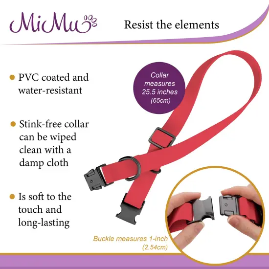 MiMu Large Silicone Dog Collar - Pink 25.5in Stylish Dog Collar with Clasp Buckle {5}
