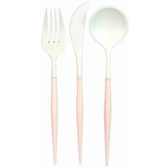 FANCY BLUSH PINK AND WHITE CUTLERY {1}