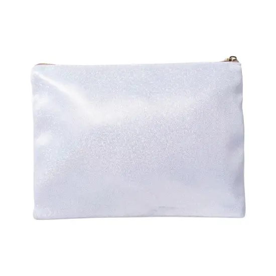 Craft Express 4 Pack Shimmer Sublimation Cosmetic Bags &ndash; 9"x6" Glitter White with Zipper {2}