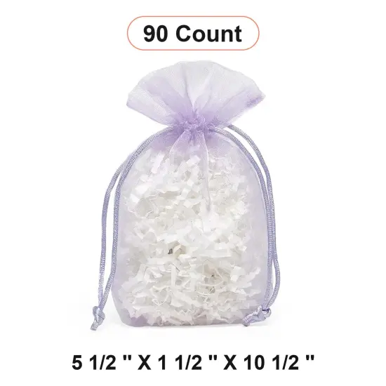 Flat Bottom Organza Bags 5 1/2 '' X 1 1/2 '' X 10 1/2 '' for Fancy Favor Bags Lavender {1}