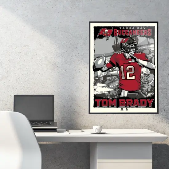 Phenom Gallery Tampa Bay Buccaneers Tom Brady 18" x 24" Deluxe Framed Serigraph {3}
