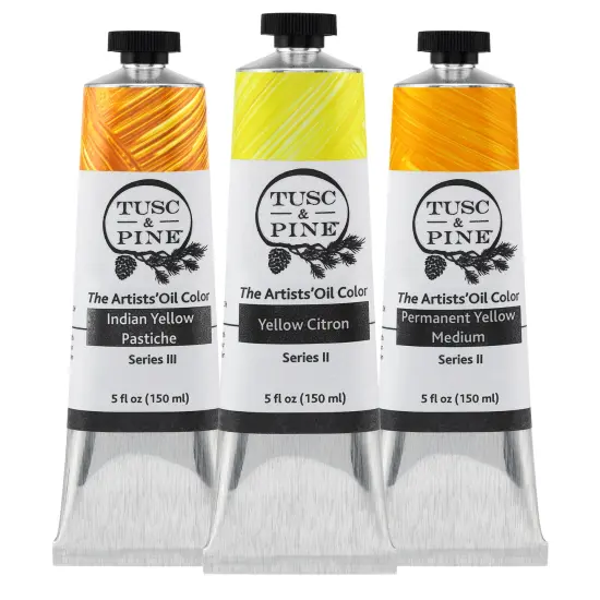 Tusc & Pine Artist Oil Paint - Set of 3, 150 ml, Yellow Colors, 450 ml of Non-Yellowing, Rich & Creamy Consistency, Max Pigment Load, Small Batch Oil Paints Made in the USA for Professional Artists {1}