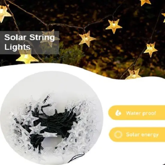 100 LED Solar String Light Star Warm White {6}