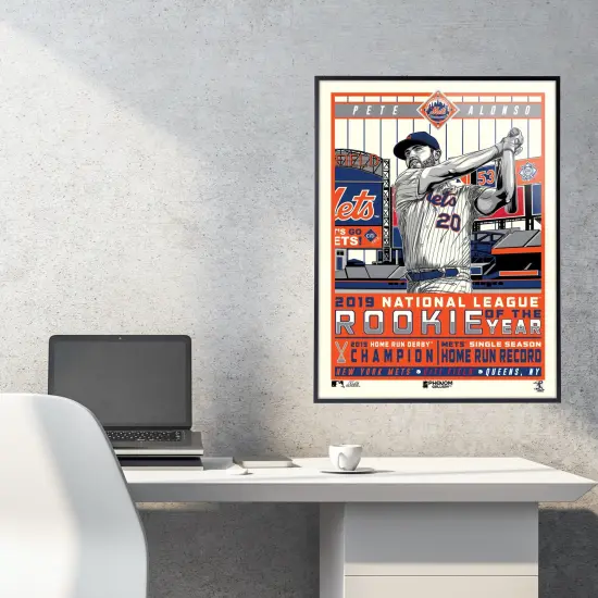 Phenom Gallery New York Mets Pete Alonso 2019 Rookie of the Year Deluxe Framed Serigraph Print {3}